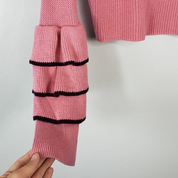 Express Ruffle Bell Sleeve Pullover Sweater Knit Sweater Boho/Retro Size S - Picture 4 of 6